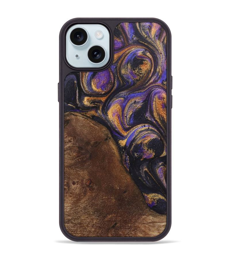 iPhone 15 Plus Wood+Resin Phone Case - Jorge (Purple, 722352)