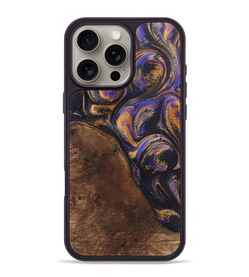 iPhone 16 Pro Max Wood+Resin Phone Case - Jorge (Purple, 722352)