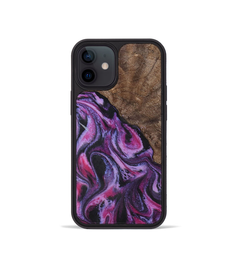 iPhone 12 mini Wood+Resin Phone Case - Finn (Purple, 722353)