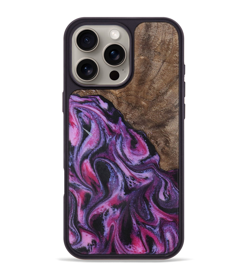 iPhone 16 Pro Max Wood+Resin Phone Case - Finn (Purple, 722353)