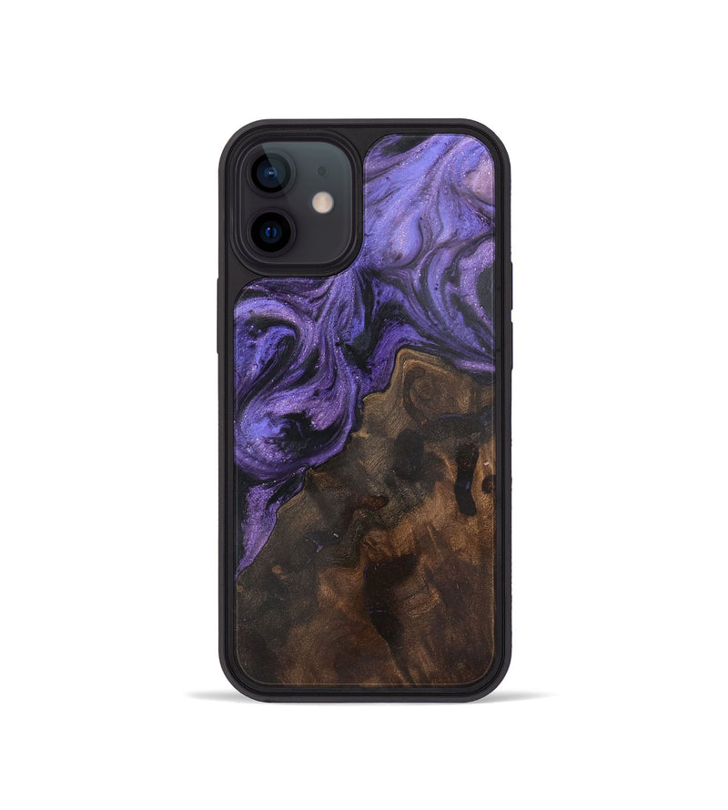 iPhone 12 mini Wood+Resin Phone Case - Dante (Purple, 722354)