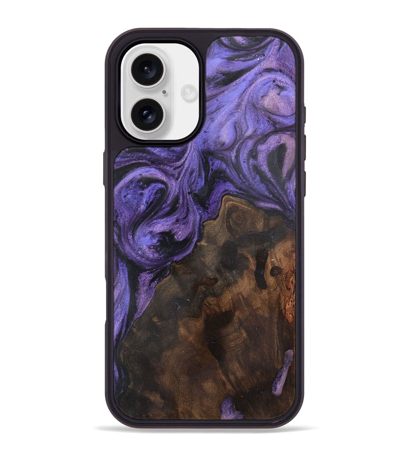 iPhone 16 Plus Wood+Resin Phone Case - Dante (Purple, 722354)