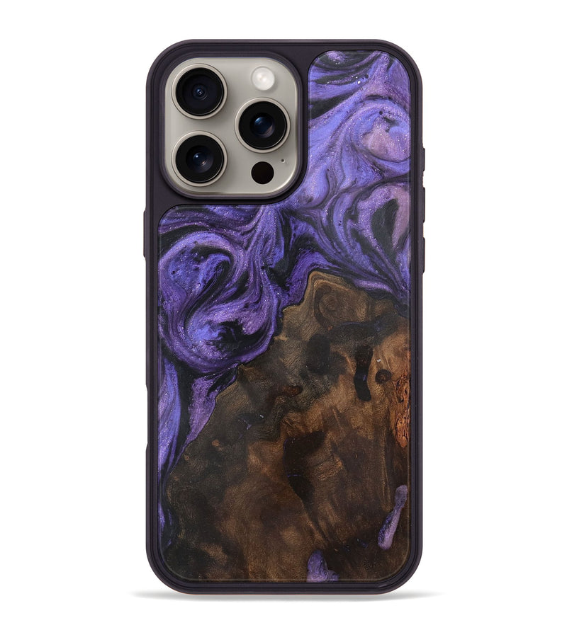 iPhone 16 Pro Max Wood+Resin Phone Case - Dante (Purple, 722354)