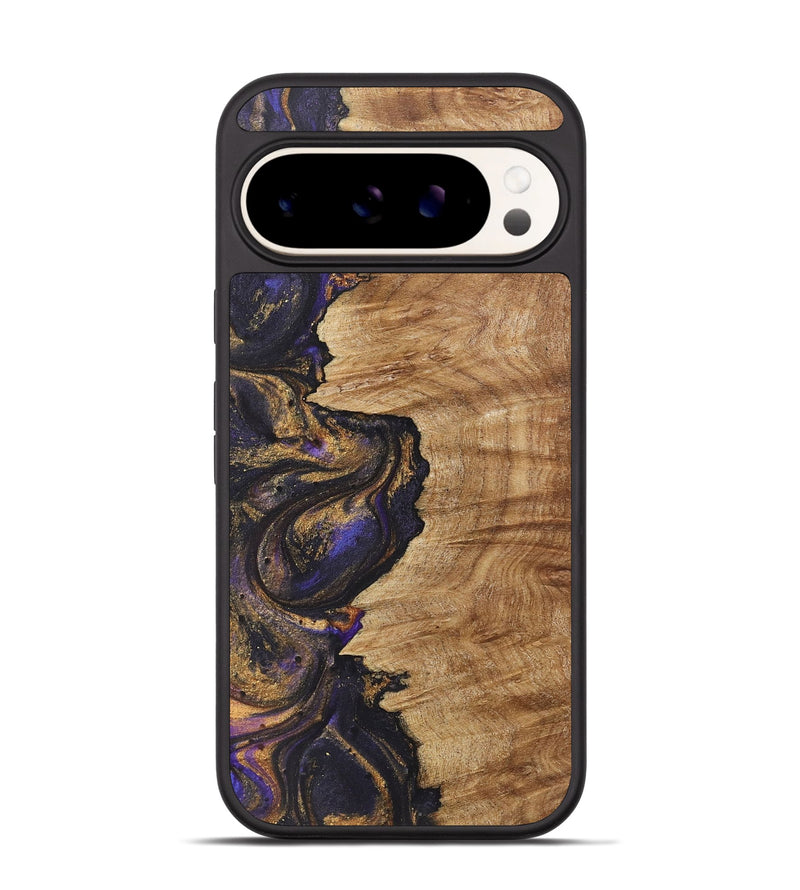 Pixel 9 Wood+Resin Phone Case - Debra (Purple, 722355)