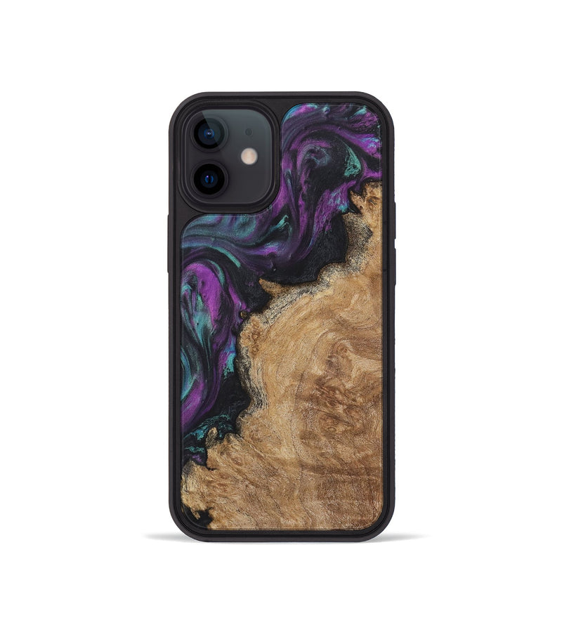 iPhone 12 mini Wood+Resin Phone Case - Lukas (Purple, 722356)