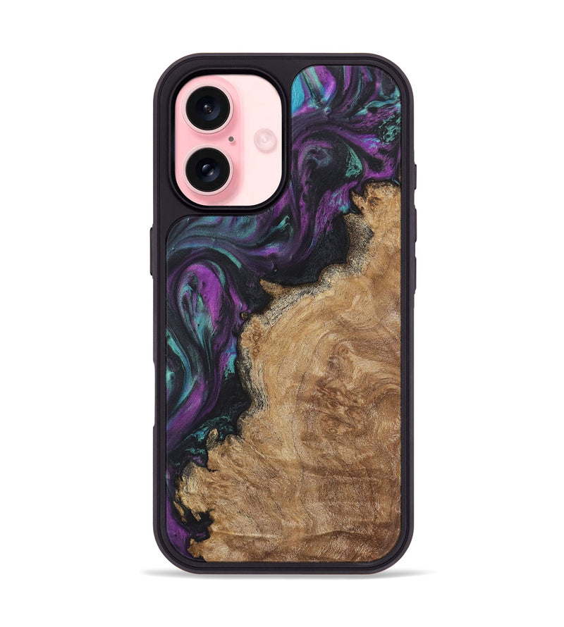 iPhone 16 Wood+Resin Phone Case - Lukas (Purple, 722356)