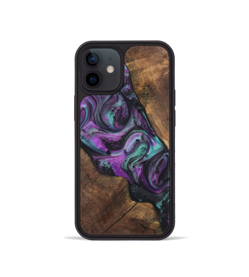 iPhone 12 mini Wood+Resin Phone Case - Hector (Purple, 722360)