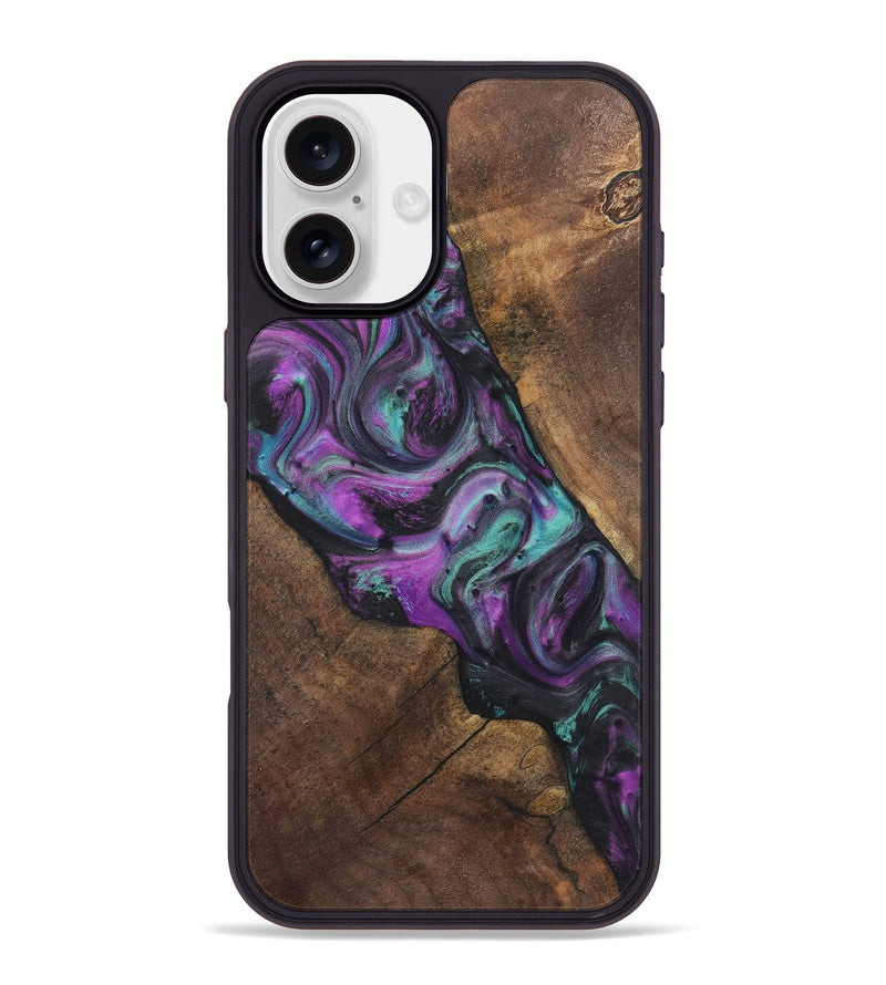 iPhone 16 Plus Wood+Resin Phone Case - Hector (Purple, 722360)