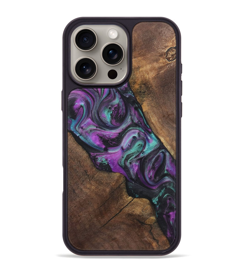 iPhone 16 Pro Max Wood+Resin Phone Case - Hector (Purple, 722360)