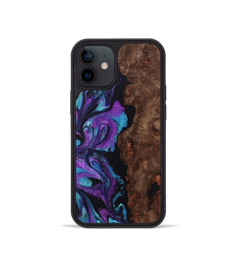 iPhone 12 mini Wood+Resin Phone Case - Ashlyn (Purple, 722364)