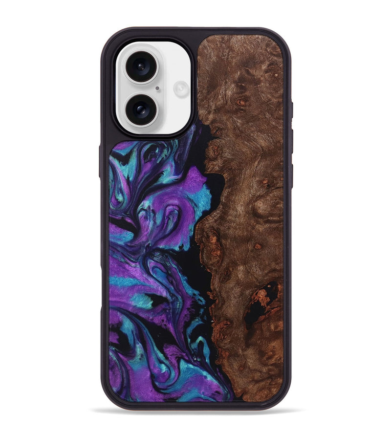 iPhone 16 Plus Wood+Resin Phone Case - Ashlyn (Purple, 722364)