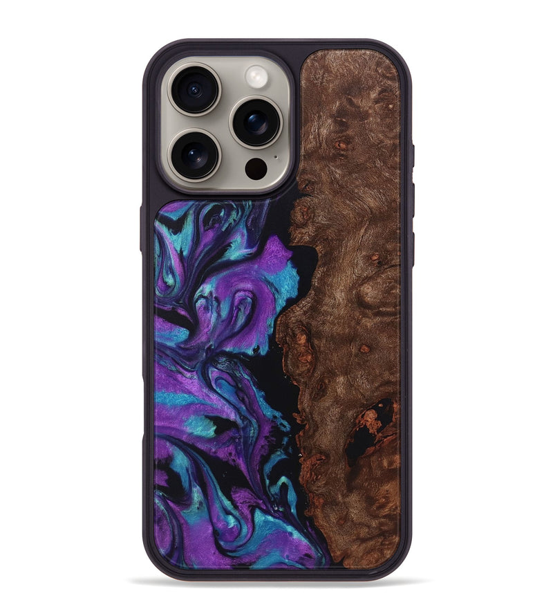 iPhone 16 Pro Max Wood+Resin Phone Case - Ashlyn (Purple, 722364)