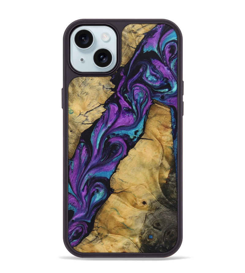 iPhone 15 Plus Wood+Resin Phone Case - Jorge (Purple, 722365)