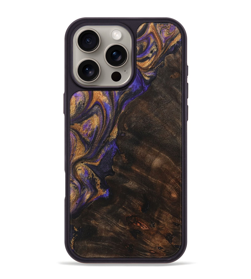 iPhone 16 Pro Max Wood+Resin Phone Case - Bobbie (Purple, 722366)