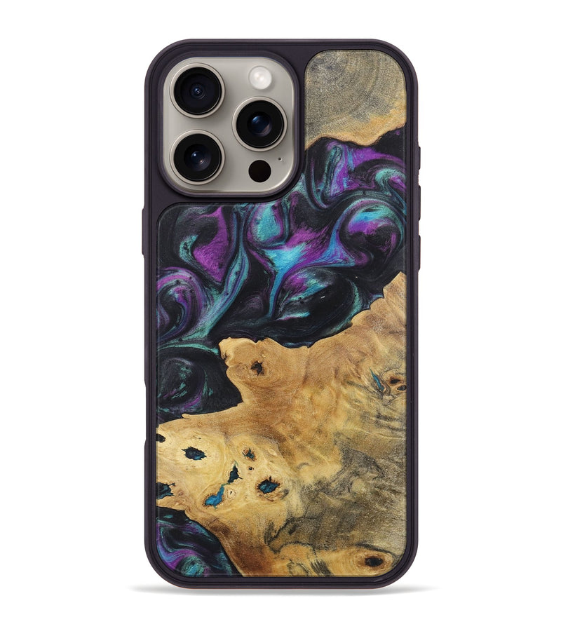 iPhone 16 Pro Max Wood+Resin Phone Case - Amelia (Purple, 722367)