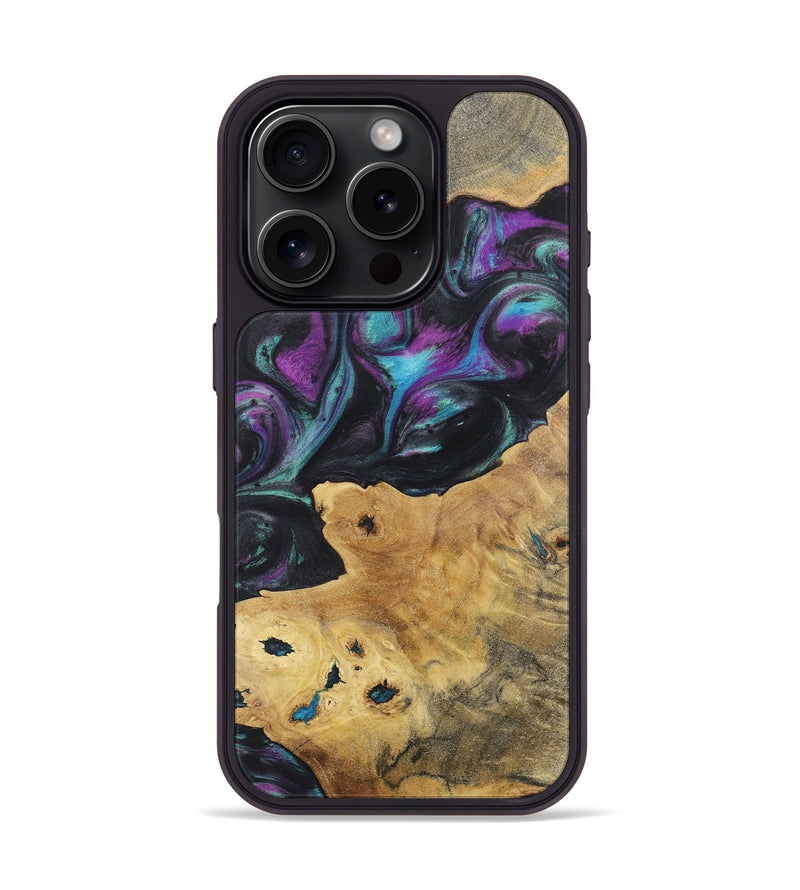 iPhone 16 Pro Wood+Resin Phone Case - Amelia (Purple, 722367)