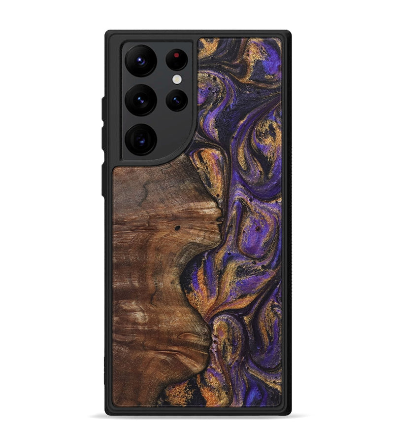 Galaxy S22 Ultra Wood+Resin Phone Case - Lara (Purple, 722368)