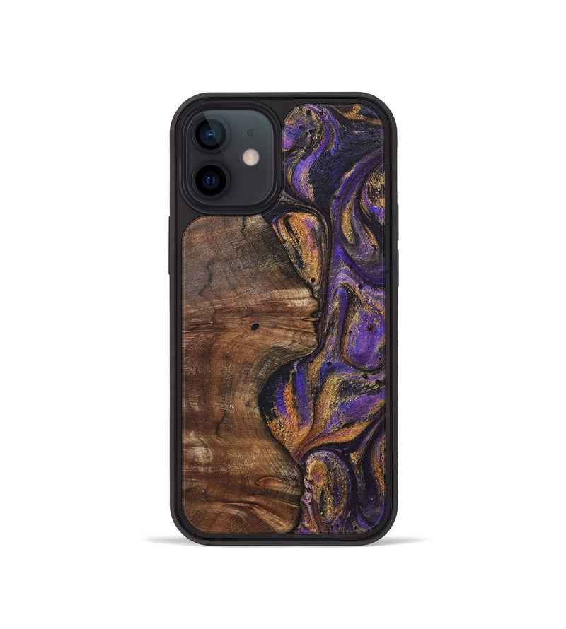 iPhone 12 mini Wood+Resin Phone Case - Lara (Purple, 722368)