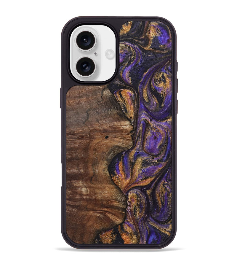 iPhone 16 Plus Wood+Resin Phone Case - Lara (Purple, 722368)