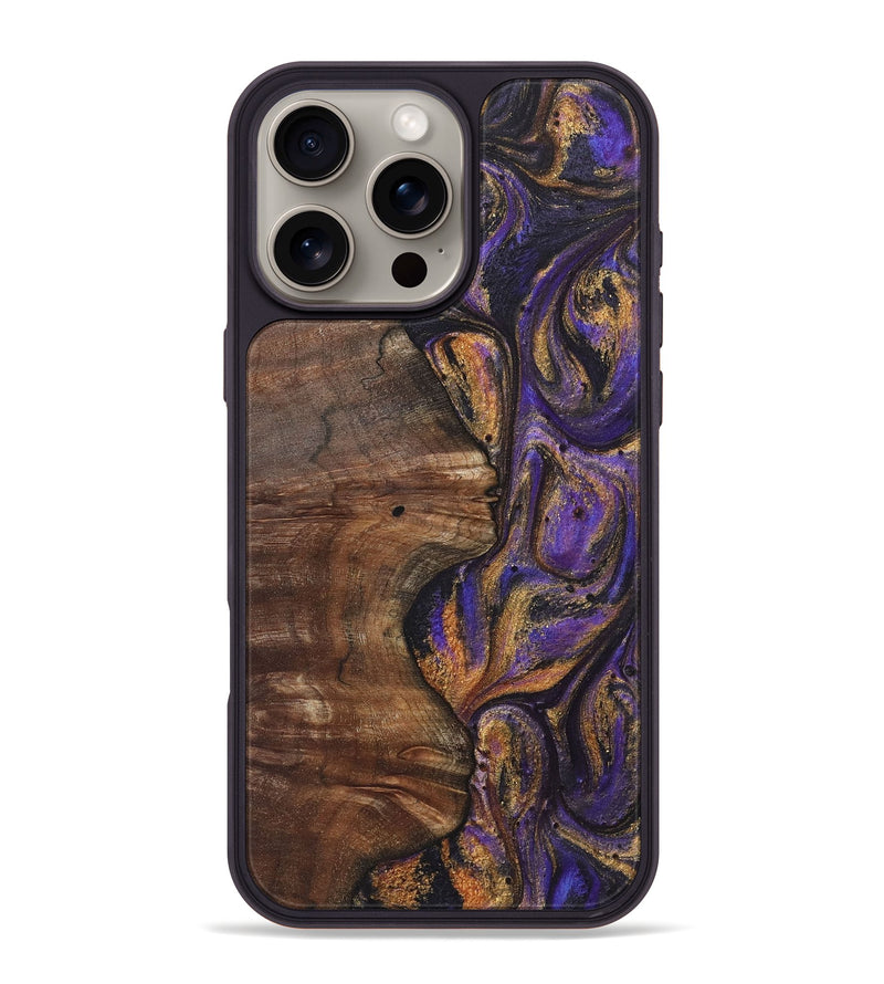 iPhone 16 Pro Max Wood+Resin Phone Case - Lara (Purple, 722368)