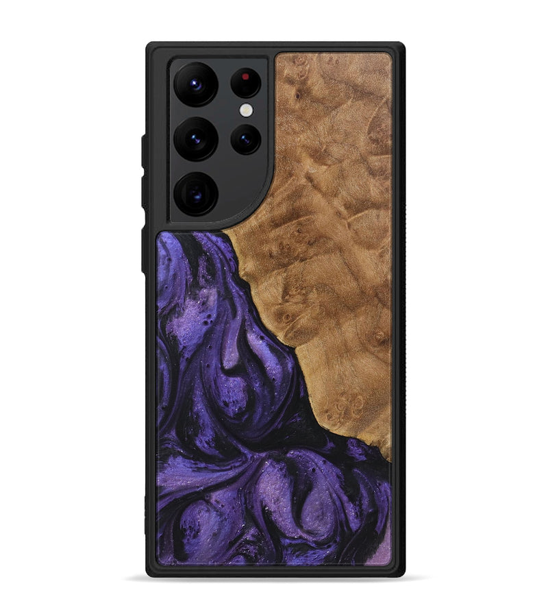 Galaxy S22 Ultra Wood+Resin Phone Case - Gillian (Purple, 722369)