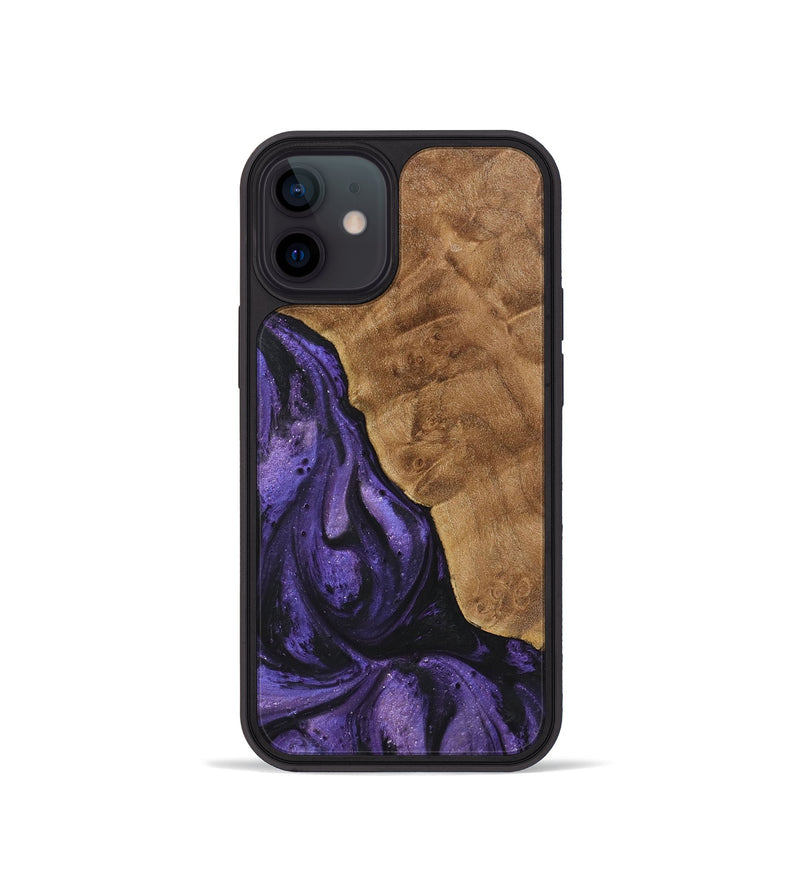 iPhone 12 mini Wood+Resin Phone Case - Gillian (Purple, 722369)