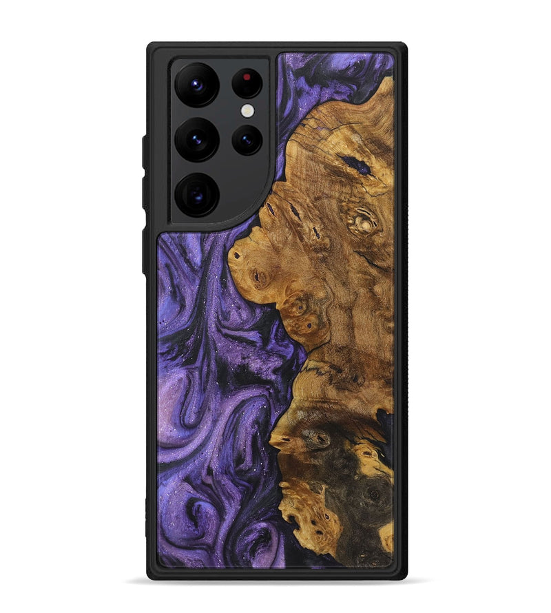 Galaxy S22 Ultra Wood+Resin Phone Case - Rosemarie (Purple, 722370)