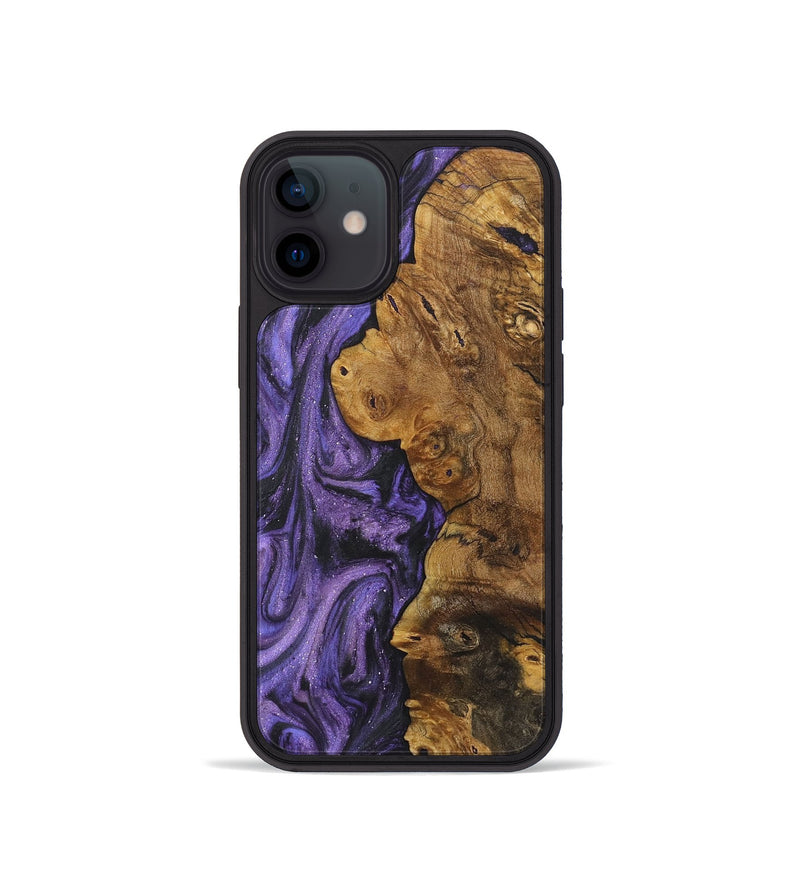 iPhone 12 mini Wood+Resin Phone Case - Rosemarie (Purple, 722370)