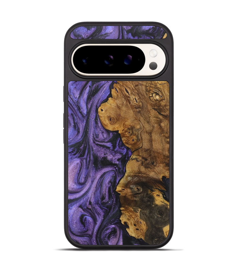 Pixel 9 Wood+Resin Phone Case - Rosemarie (Purple, 722370)