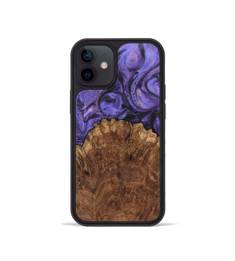 iPhone 12 mini Wood+Resin Phone Case - Yahir (Purple, 722371)