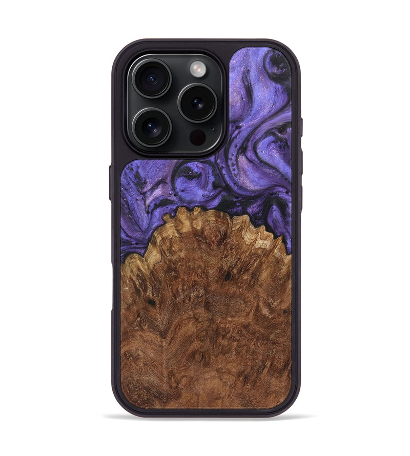 iPhone 16 Pro Wood+Resin Phone Case - Yahir (Purple, 722371)