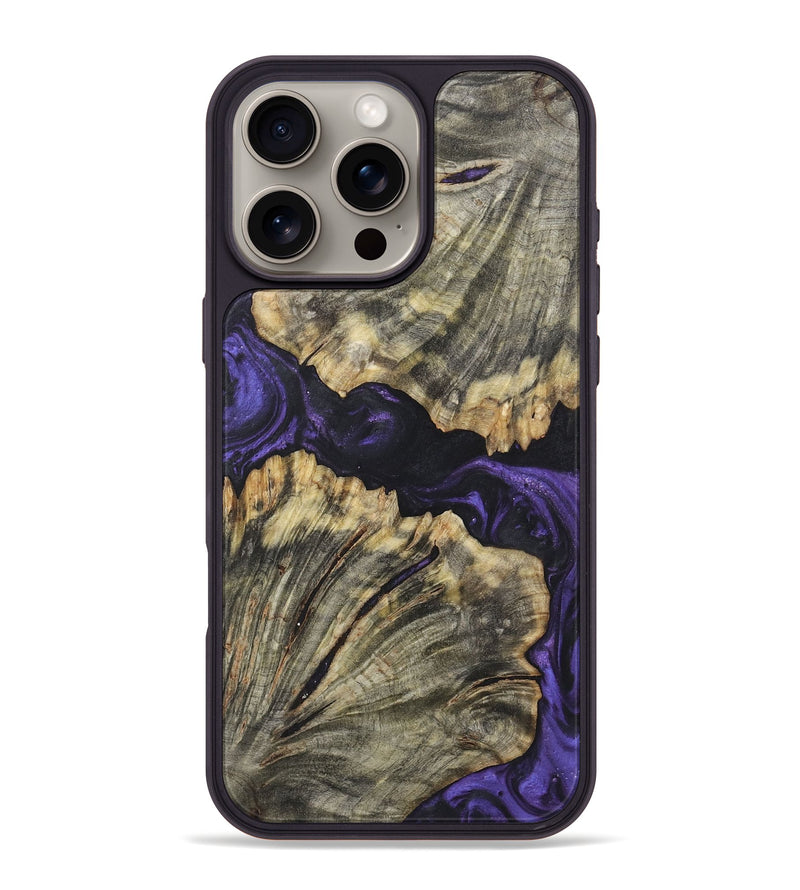 iPhone 16 Pro Max Wood+Resin Phone Case - Maurice (Purple, 722373)