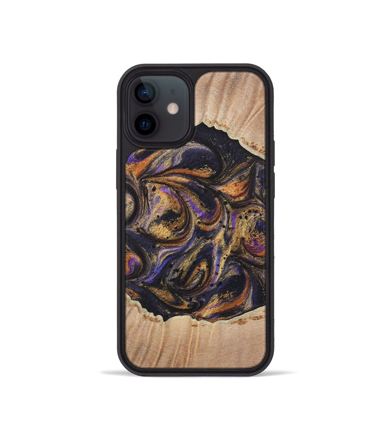 iPhone 12 mini Wood+Resin Phone Case - Britney (Purple, 722374)