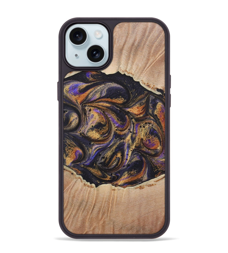 iPhone 15 Plus Wood+Resin Phone Case - Britney (Purple, 722374)