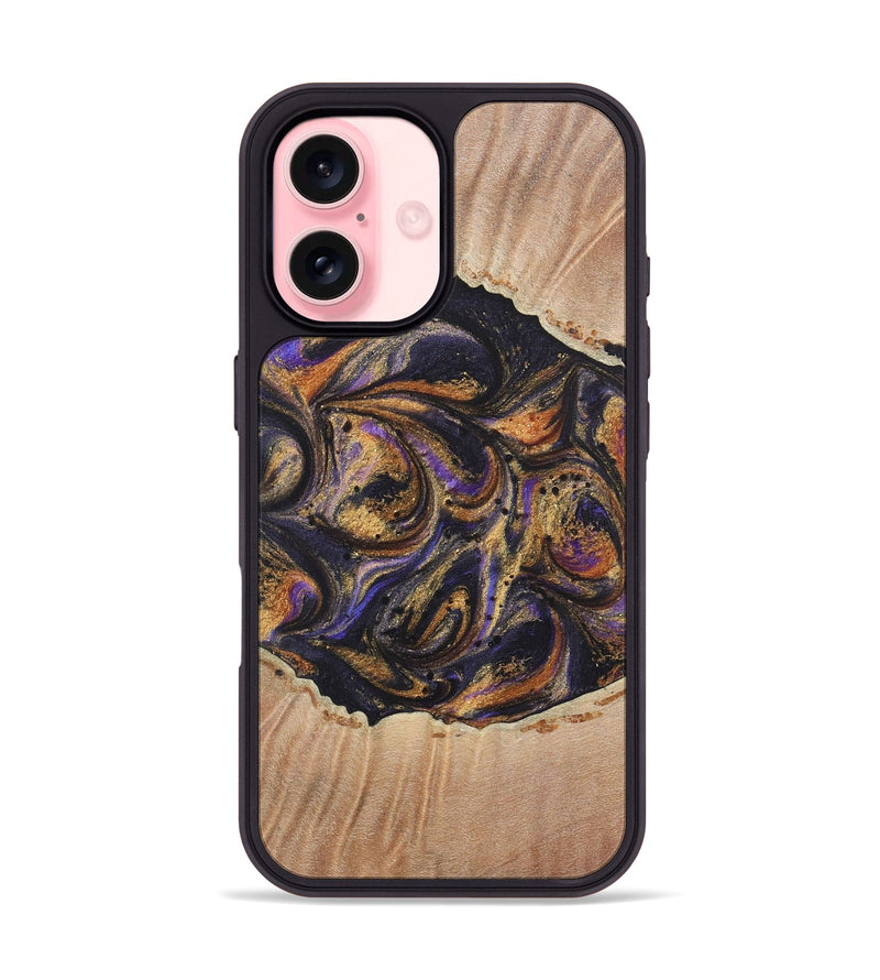 iPhone 16 Wood+Resin Phone Case - Britney (Purple, 722374)