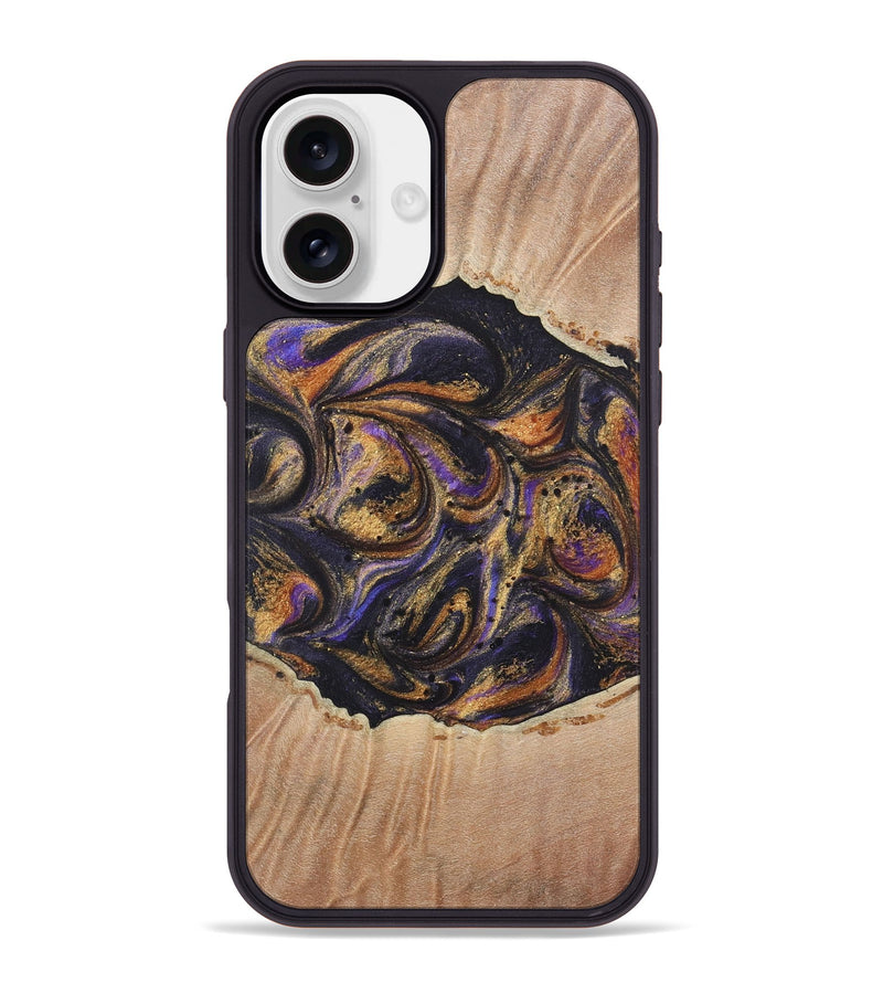 iPhone 16 Plus Wood+Resin Phone Case - Britney (Purple, 722374)