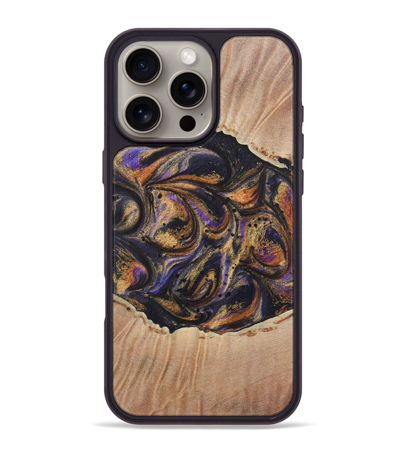 iPhone 16 Pro Max Wood+Resin Phone Case - Britney (Purple, 722374)