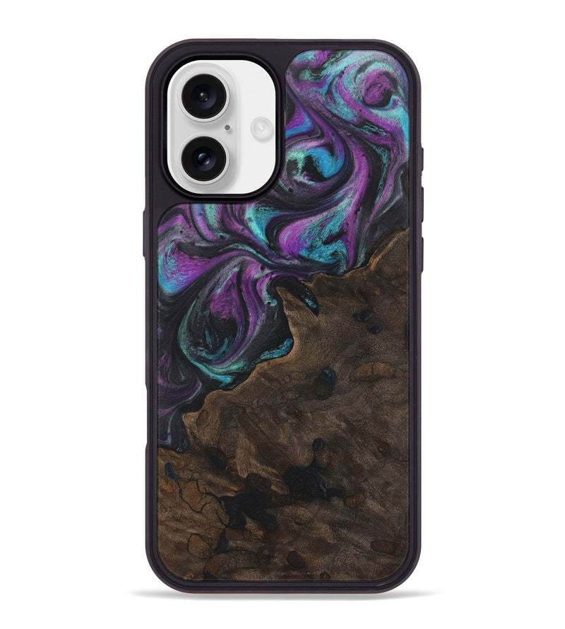 iPhone 16 Plus Wood+Resin Phone Case - Bruce (Purple, 722375)