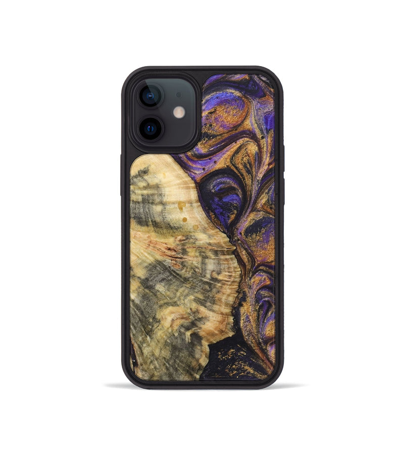 iPhone 12 mini Wood+Resin Phone Case - Kaelyn (Purple, 722376)