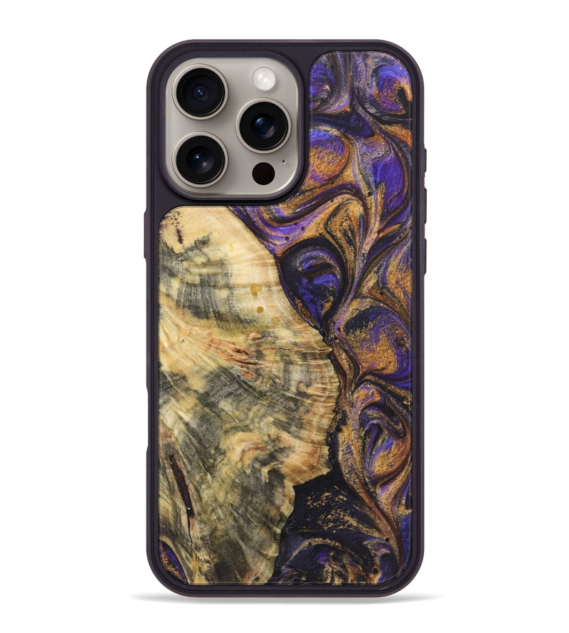 iPhone 16 Pro Max Wood+Resin Phone Case - Kaelyn (Purple, 722376)