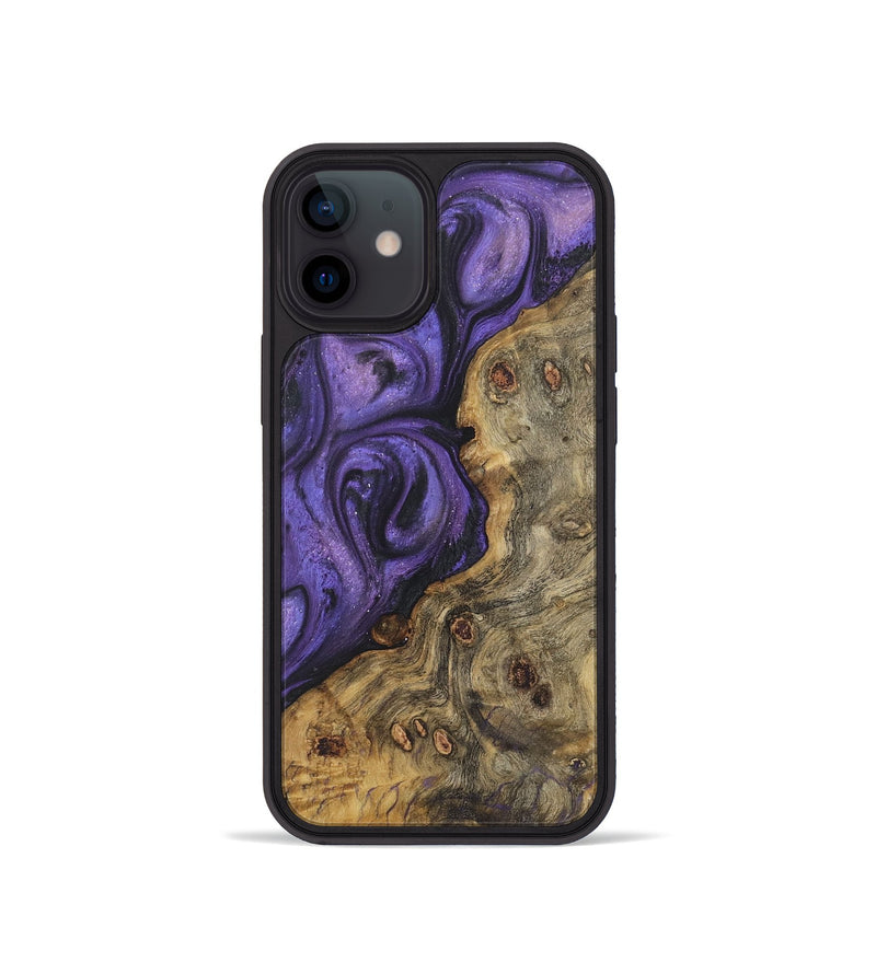 iPhone 12 mini Wood+Resin Phone Case - Aimee (Purple, 722377)