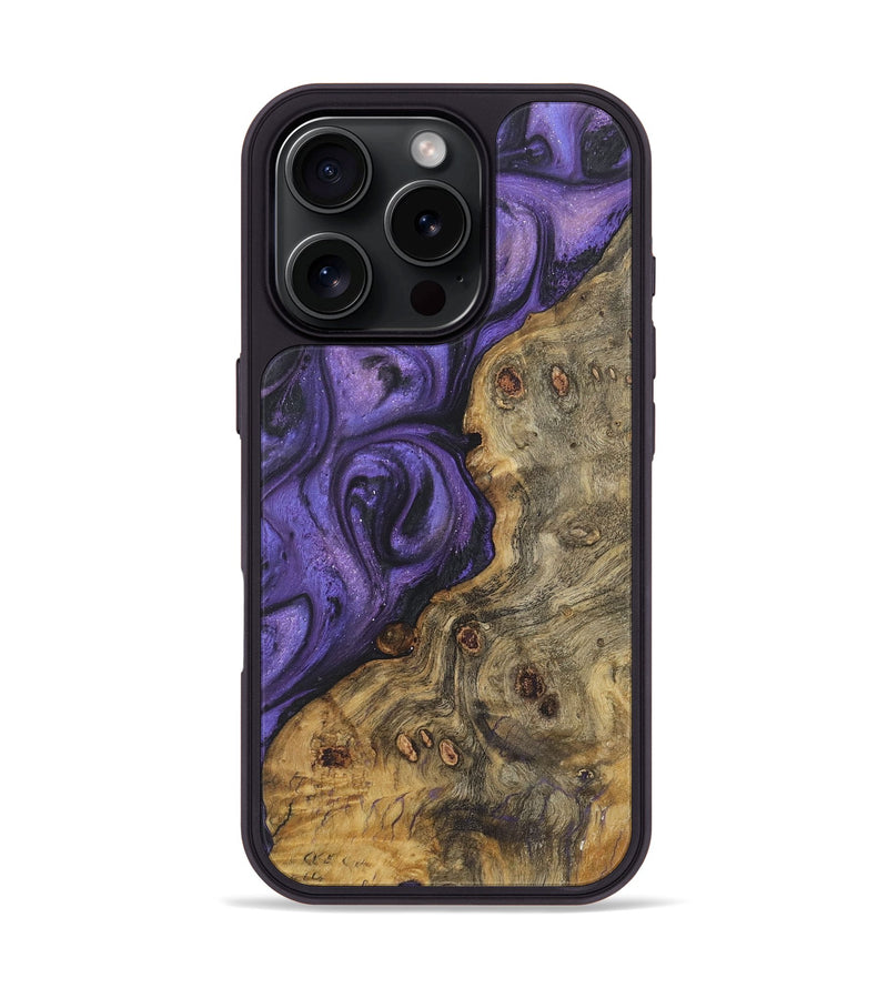 iPhone 16 Pro Wood+Resin Phone Case - Aimee (Purple, 722377)