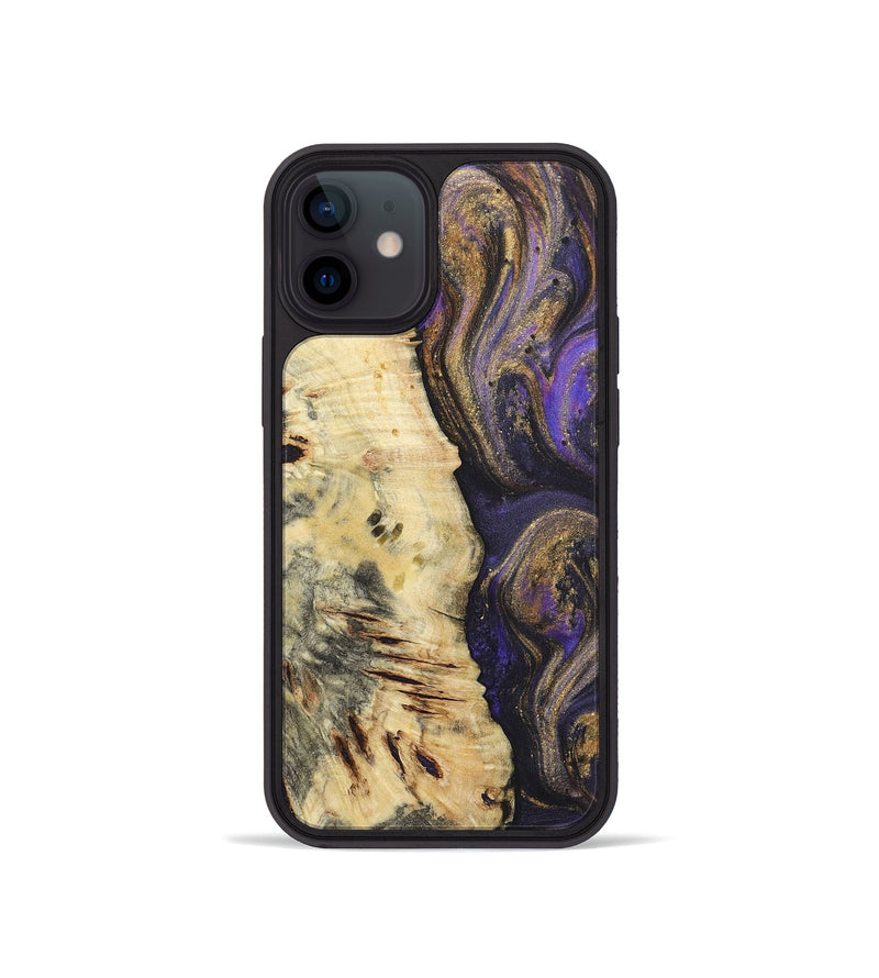 iPhone 12 mini Wood+Resin Phone Case - Lawrence (Purple, 722378)