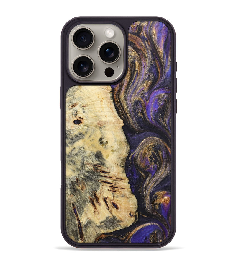 iPhone 16 Pro Max Wood+Resin Phone Case - Lawrence (Purple, 722378)