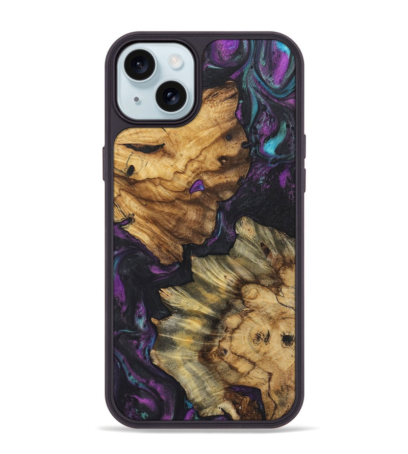 iPhone 15 Plus Wood+Resin Phone Case - Barrett (Purple, 722380)