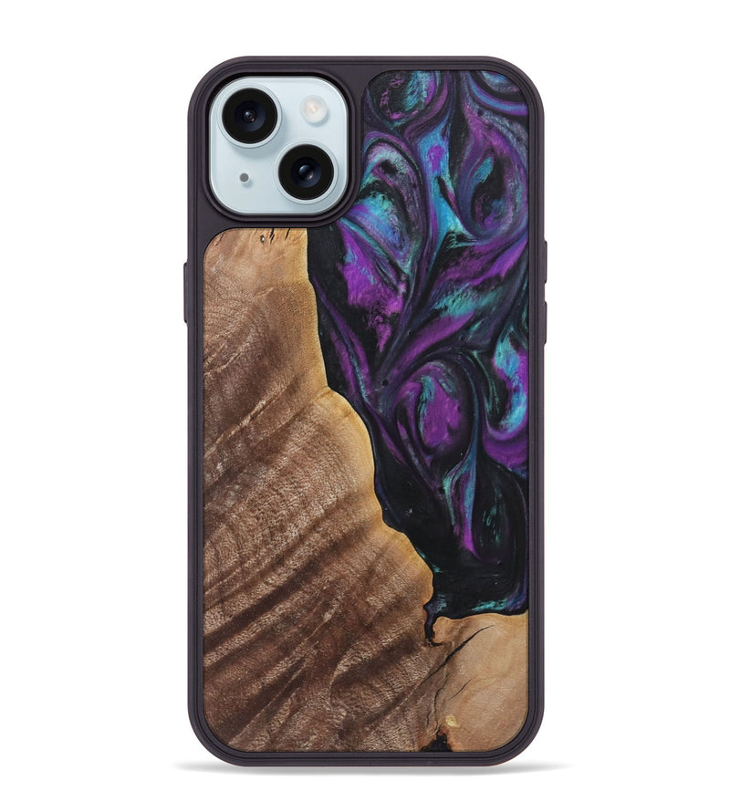 iPhone 15 Plus Wood+Resin Phone Case - Jaxon (Purple, 722383)