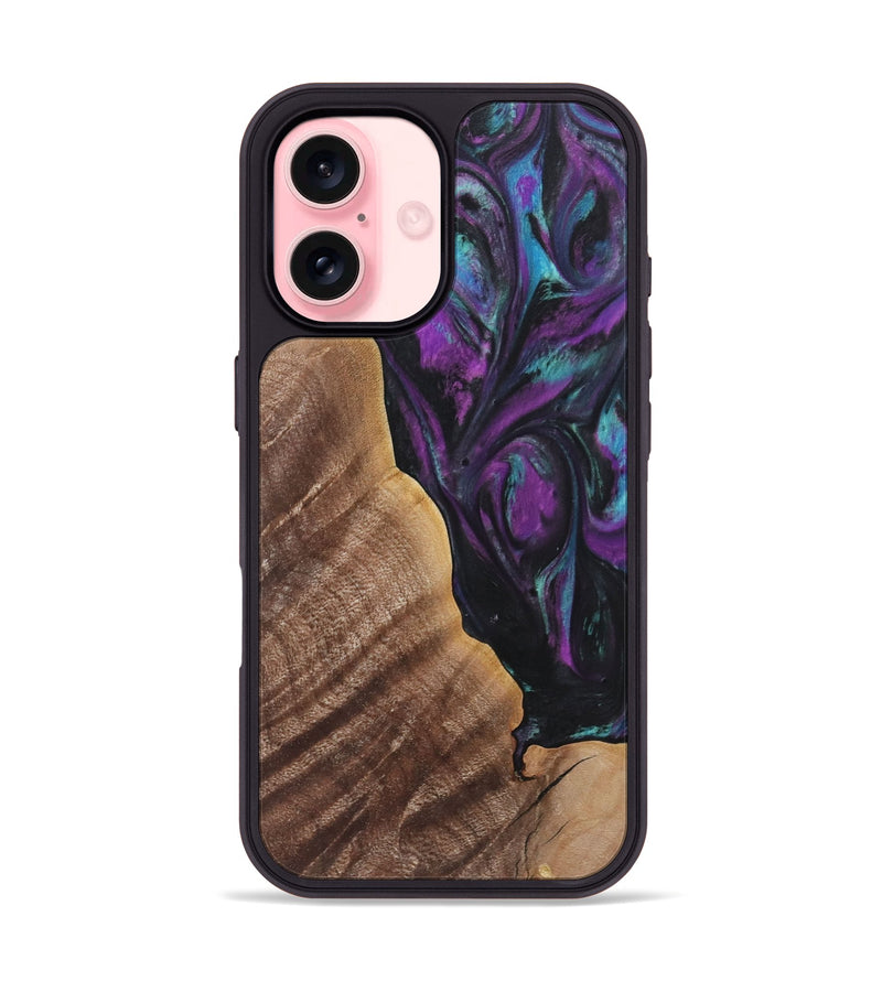 iPhone 16 Wood+Resin Phone Case - Jaxon (Purple, 722383)