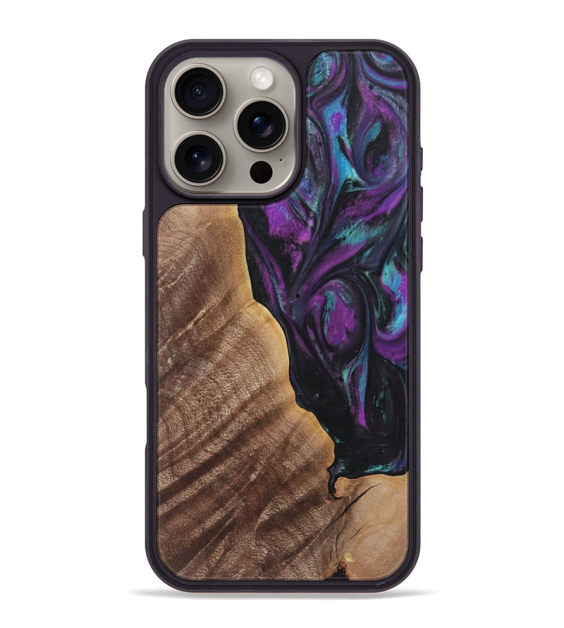 iPhone 16 Pro Max Wood+Resin Phone Case - Jaxon (Purple, 722383)