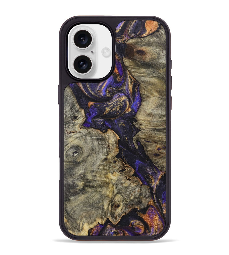 iPhone 16 Plus Wood+Resin Phone Case - Jewell (Purple, 722384)