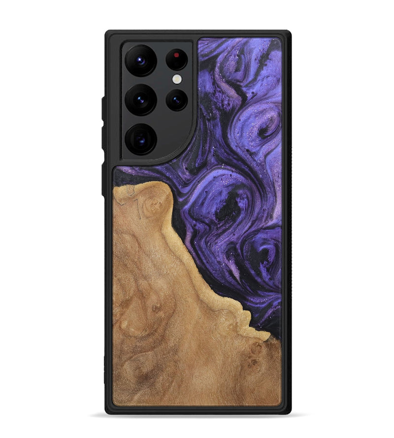 Galaxy S22 Ultra Wood+Resin Phone Case - Nicolette (Purple, 722386)